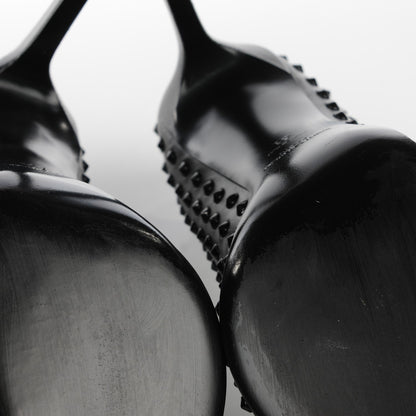 Saint Laurent Calfskin Paris Spiked 105 Pumps 41 Black 9 of 10