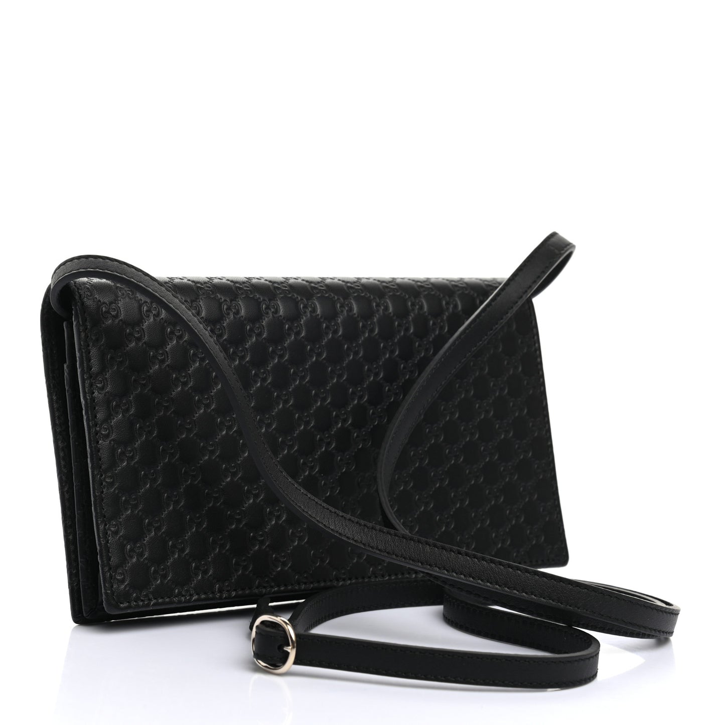 Microguccissima Crossbody Wallet Black