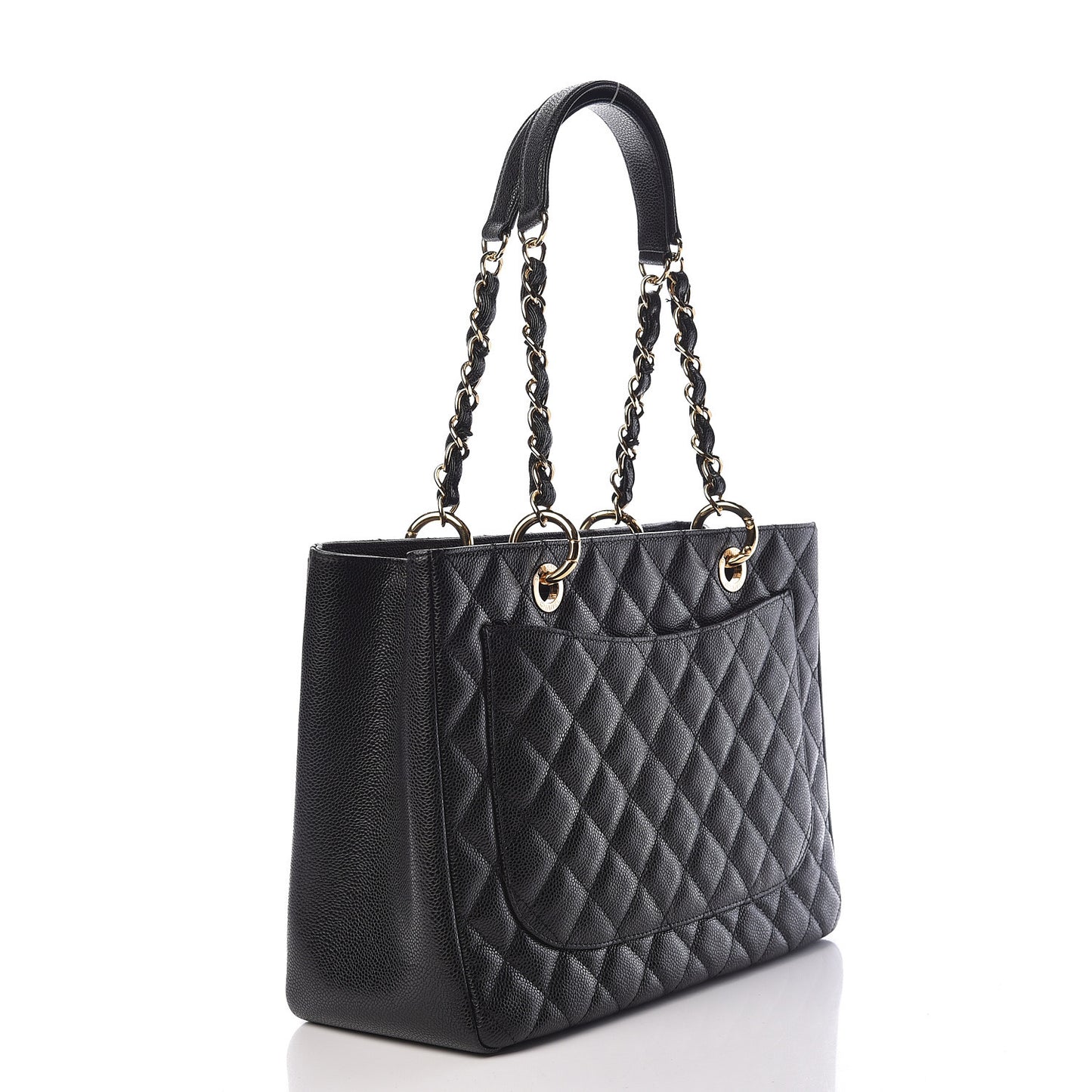Caviar Quilted Grand Shopping Tote GST Black