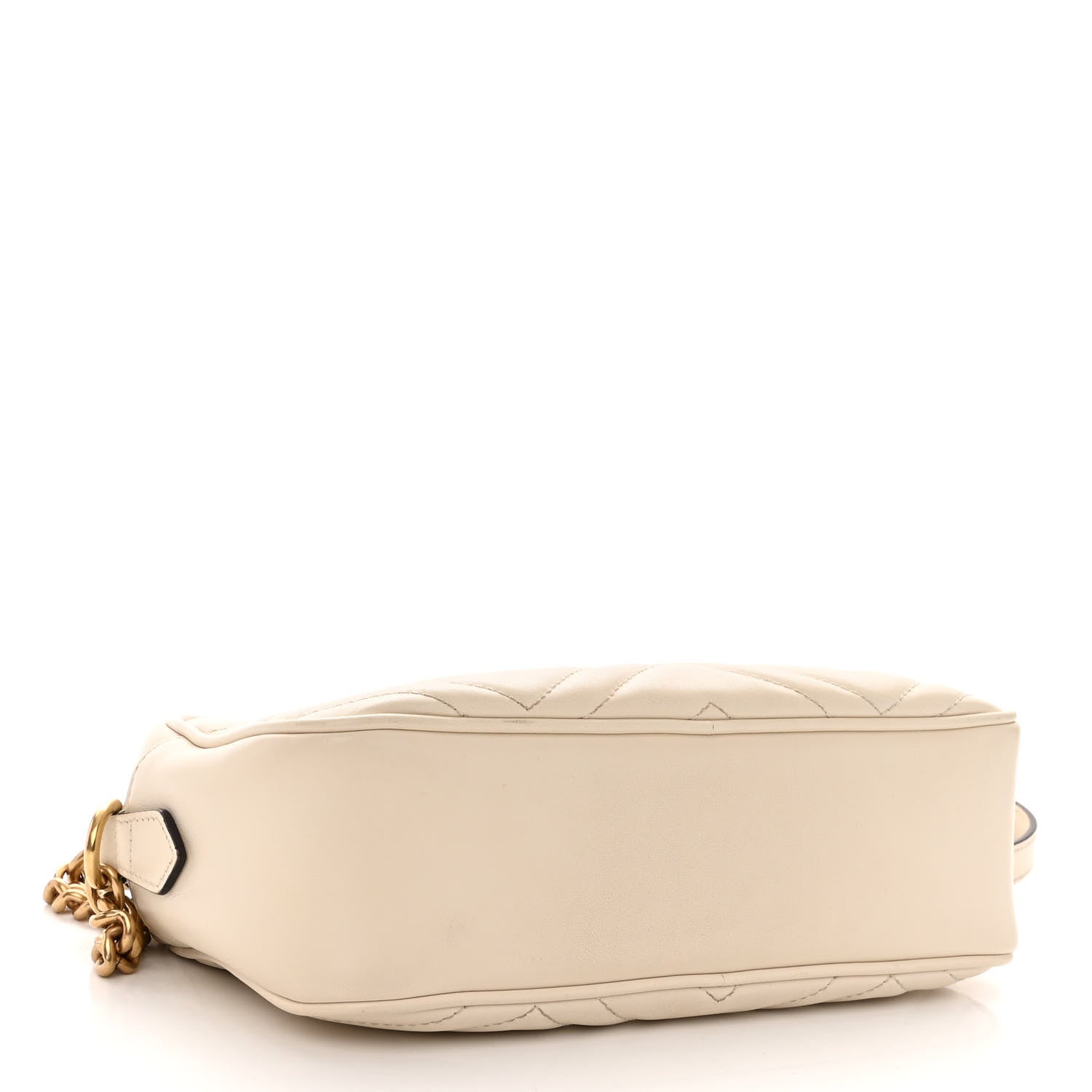 Gucci Calfskin Matelasse Small GG Marmont Chain Shoulder Bag White 4 of 11