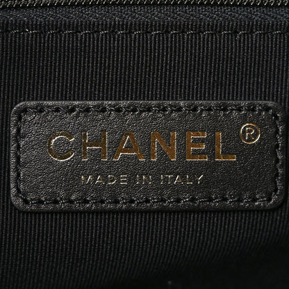 Chanel Suede Calfskin Shiny Lambskin Quilted Small Coco Base Shopping Bag Beige Black 6 of 10