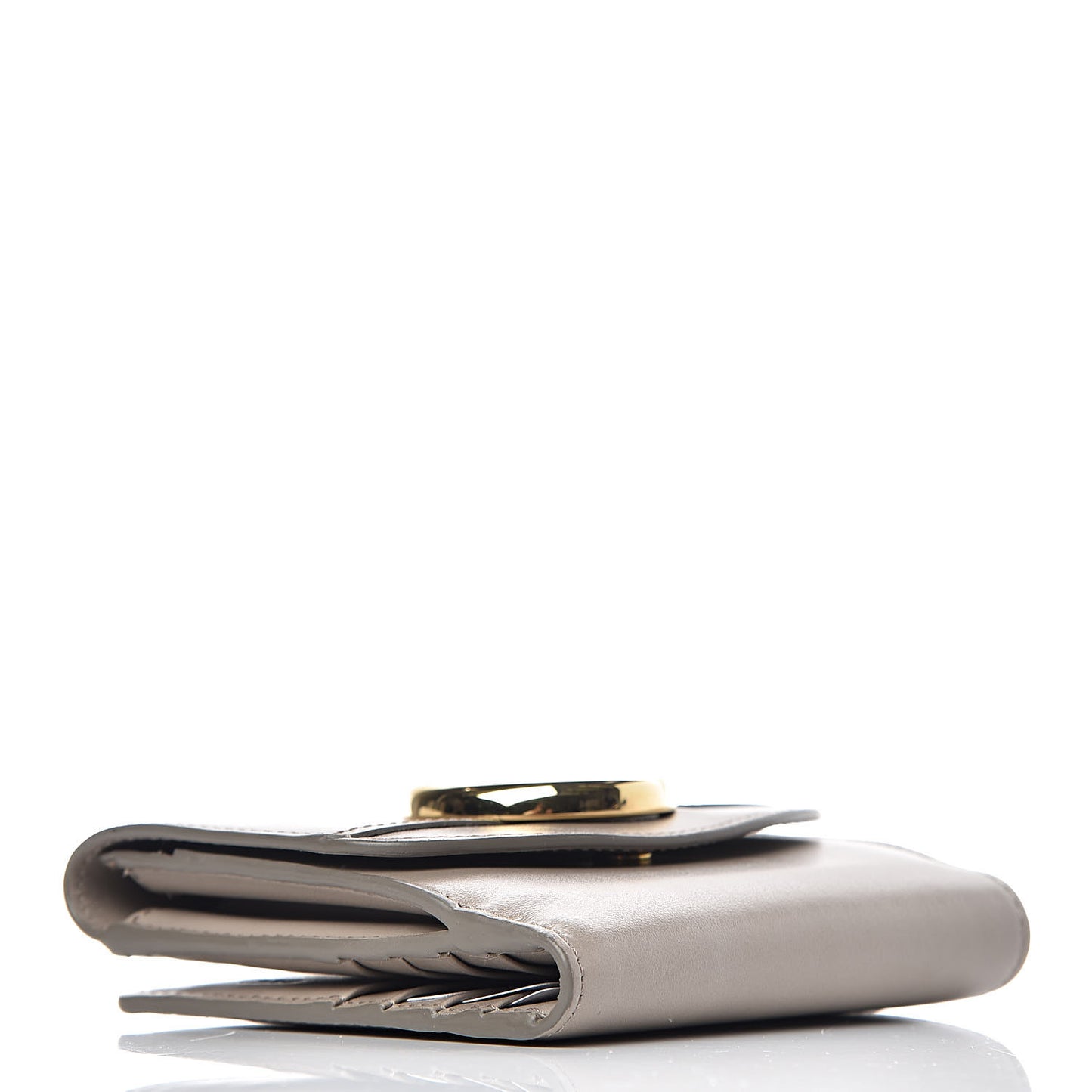 Shiny Calfskin Square Wallet Motty Grey