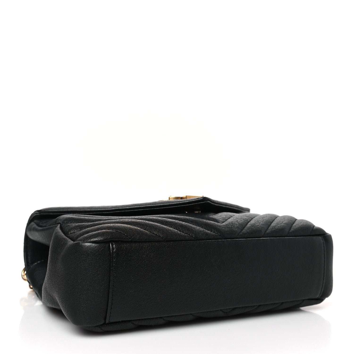 Saint Laurent Sheepskin Matelasse Chevron Monogram Medium College Bag Black 4 of 9