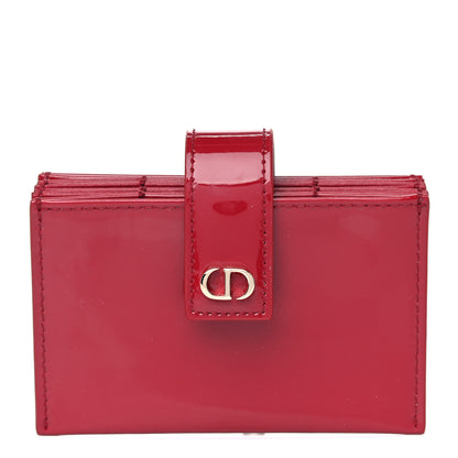 Christian Dior Patent Calfskin 30 Montaigne Gusseted Card Holder Red 1 of 9