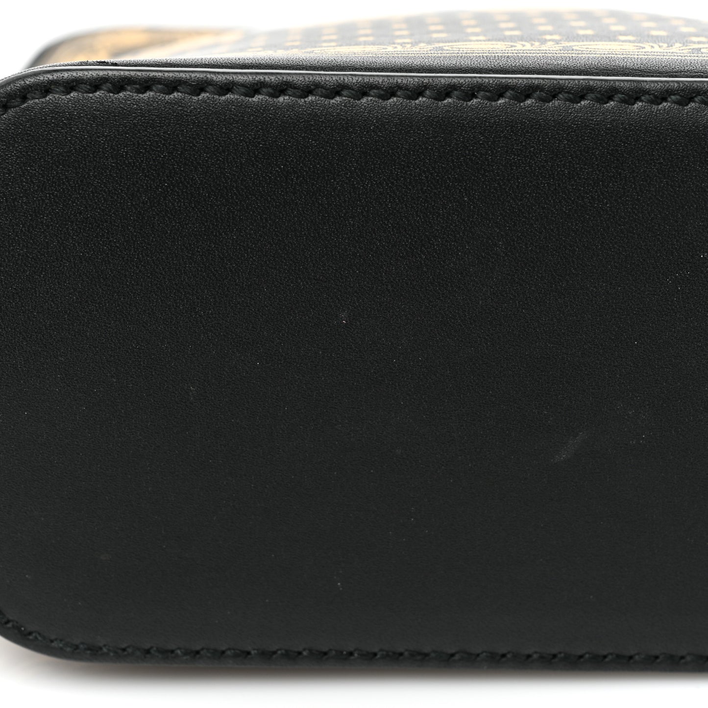 X SEGA Calfskin GUCCY Stars Mini Dome Shoulder Bag Black Gold