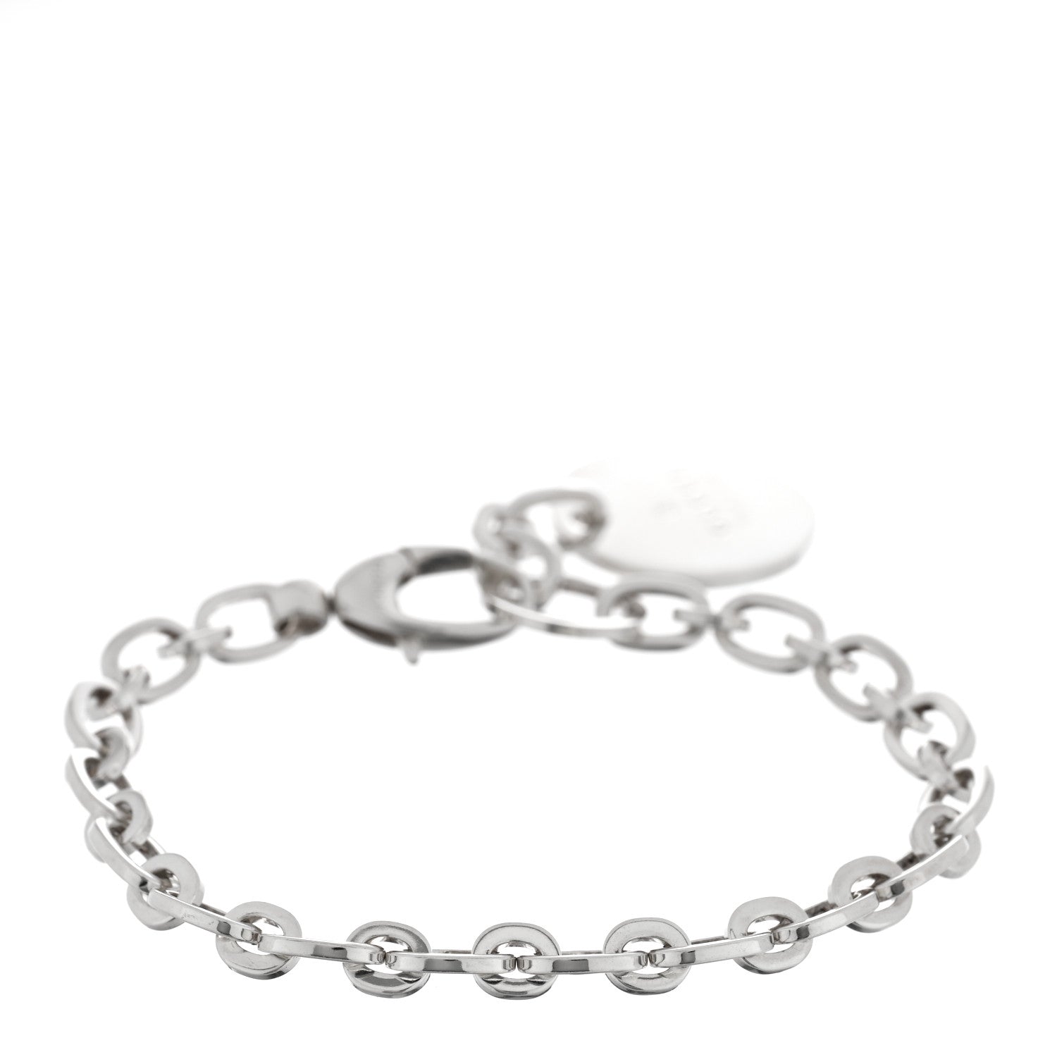 Gucci Sterling Silver Link Round Charm Bracelet 2 of 3