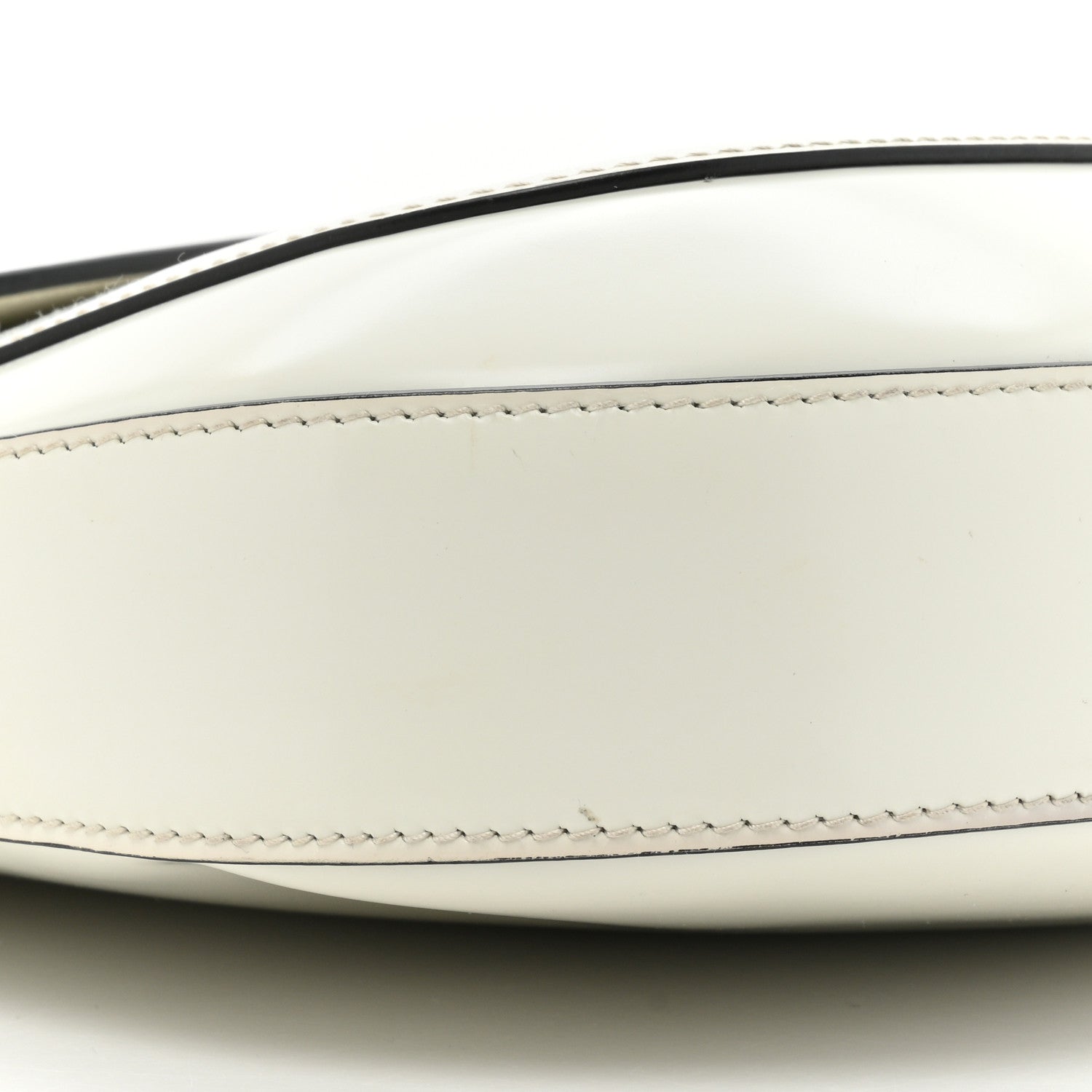 Prada Spazzolato Cleo Flap Adjustable Strap Shoulder Bag White Black 8 of 16