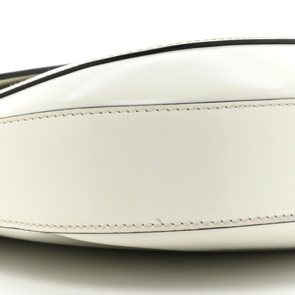 Prada Spazzolato Cleo Flap Adjustable Strap Shoulder Bag White Black 8 of 16