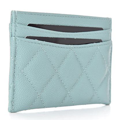 Chanel Caviar Quilted Card Holder Light Blue 3 of 9