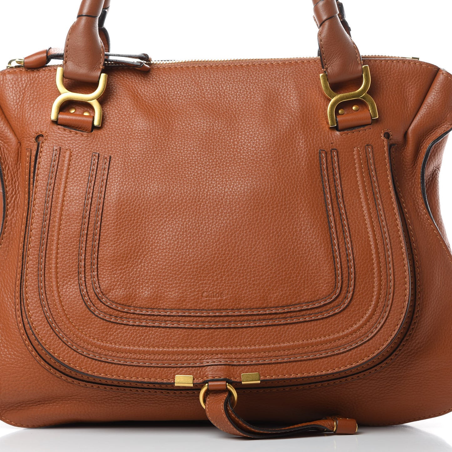 Calfskin Large Marcie Satchel Tan