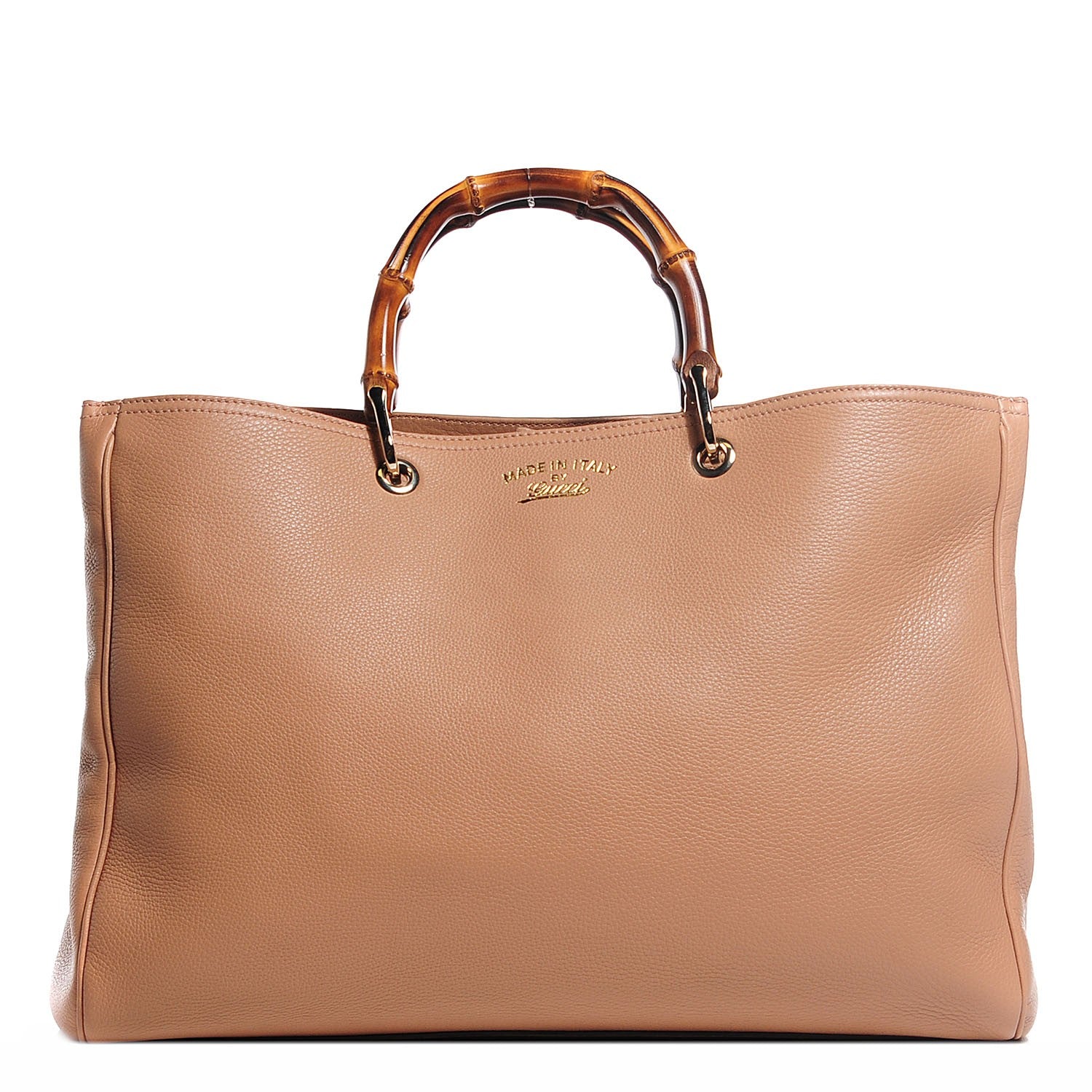 Gucci Cellarius Calfskin Large Bamboo Shopper Tote Camelia 1 of 9