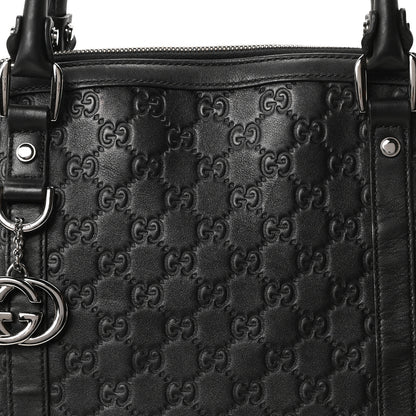 Gucci Guccissima Large GG Charm Convertible Dome Satchel Black 8 of 10