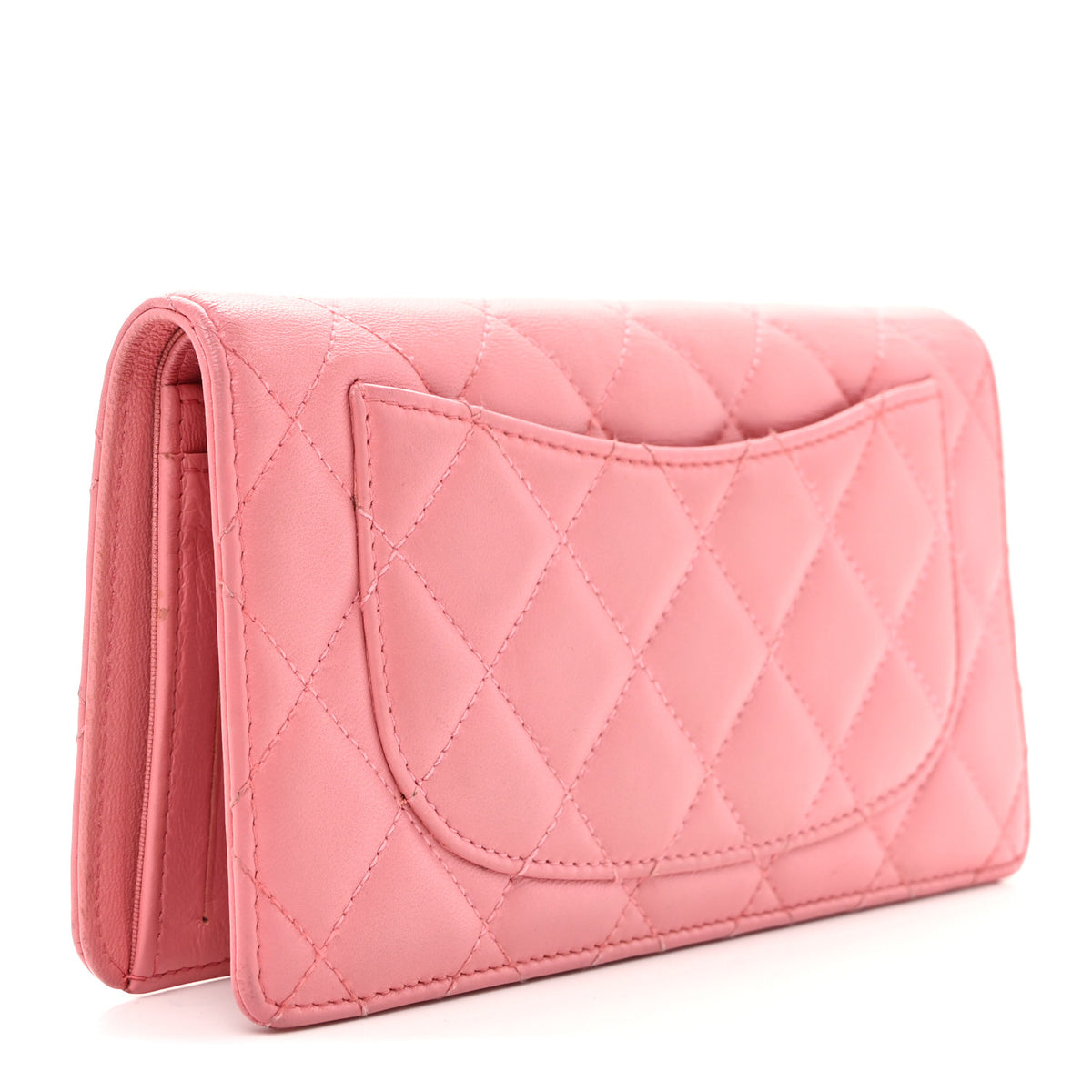 Lambskin Quilted Yen Wallet Pink