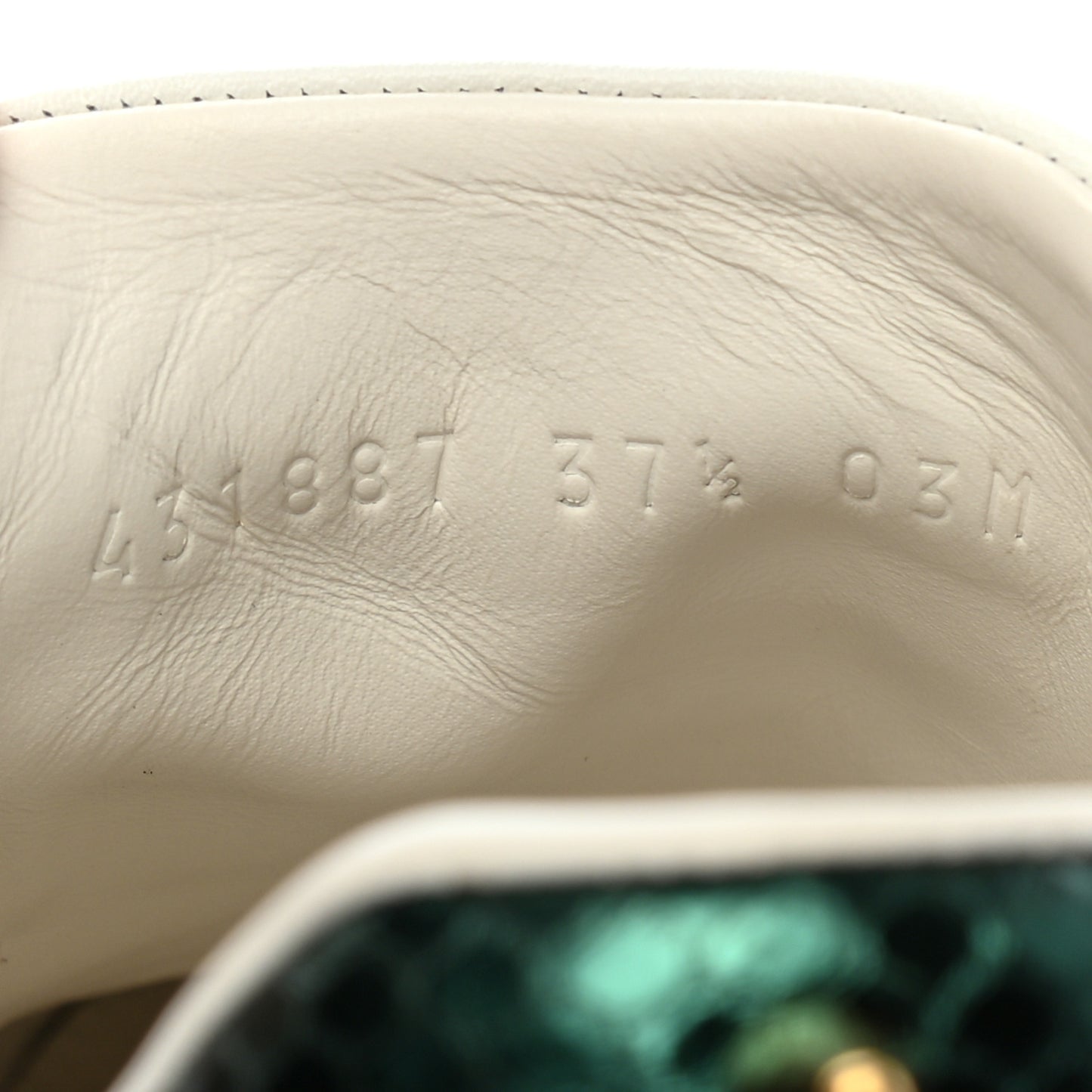 Calfskin Web Pearl Studded Womens Ace Sneakers 37.5 White