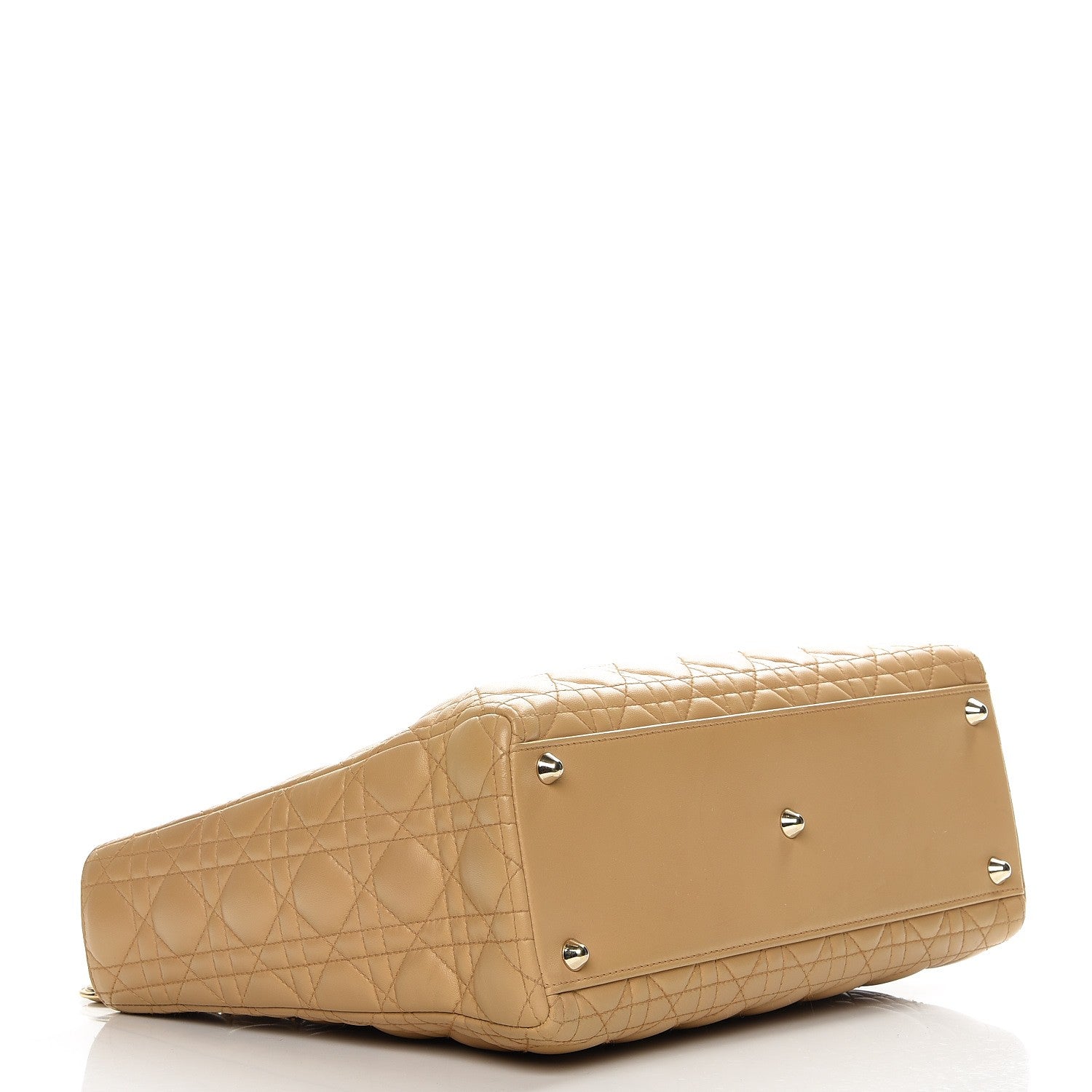 Christian Dior Lambskin Cannage Large Lady Dior Beige 6 of 14