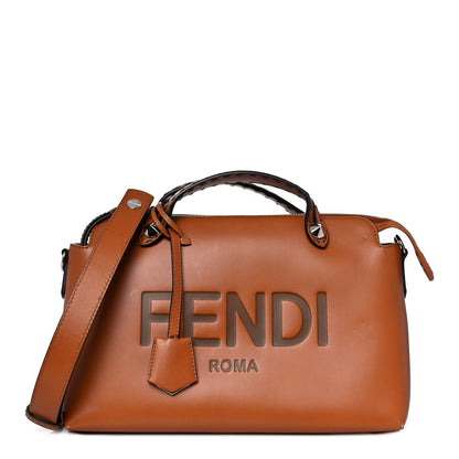 Fendi Vitello King Logo Embossed Medium By The Way Boston Bag Cuoio 1 of 9
