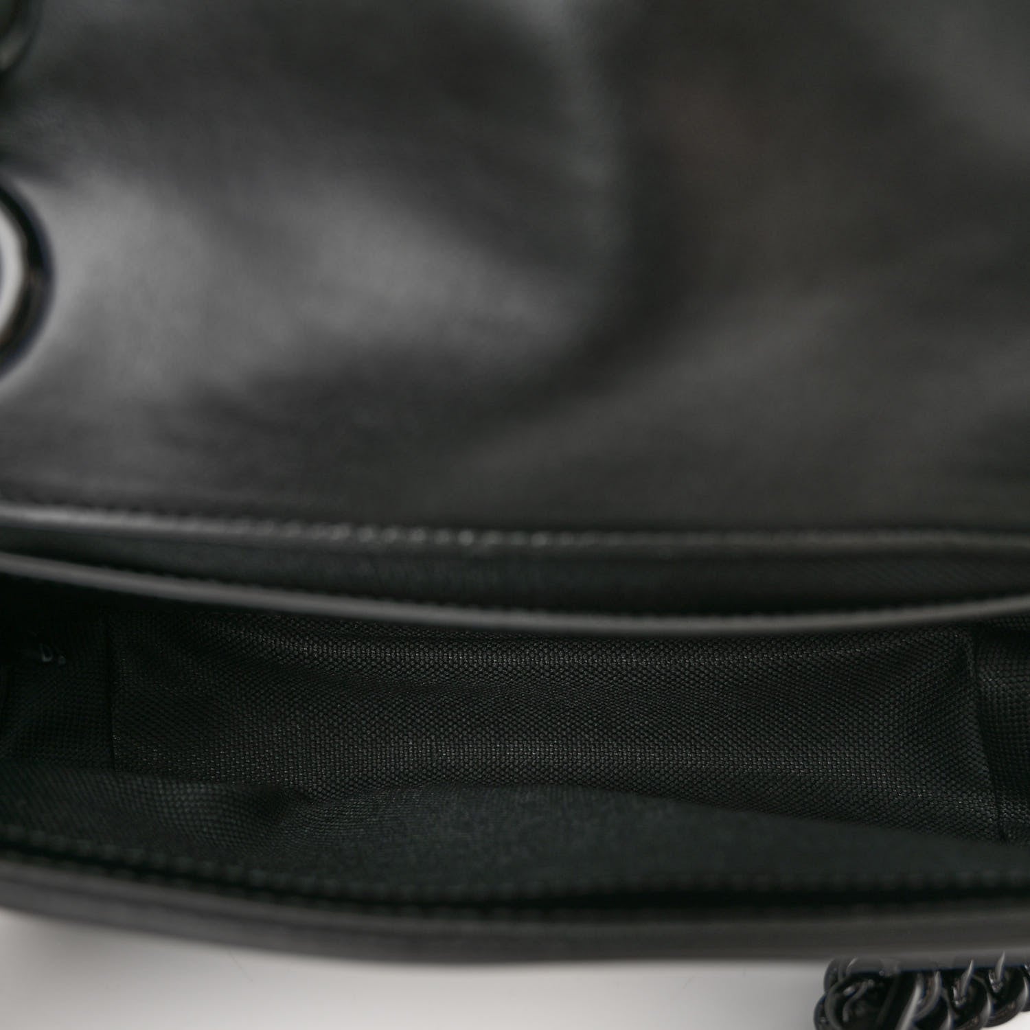 Gucci Calfskin Matelasse Monochrome Mini GG Marmont Shoulder Bag Black 5 of 9