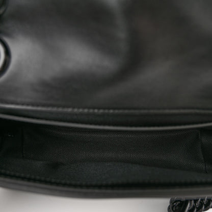 Gucci Calfskin Matelasse Monochrome Mini GG Marmont Shoulder Bag Black 5 of 9