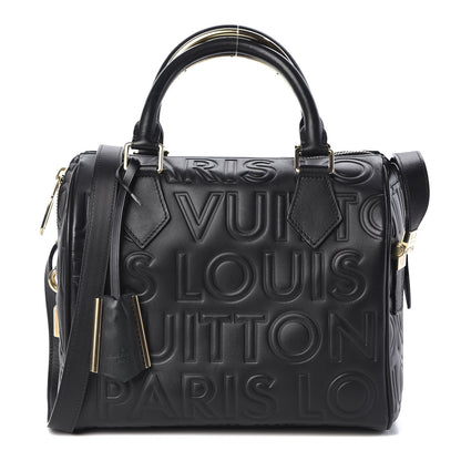 Louis Vuitton Calfskin Embossed Mini Cube Speedy Black 1 of 12