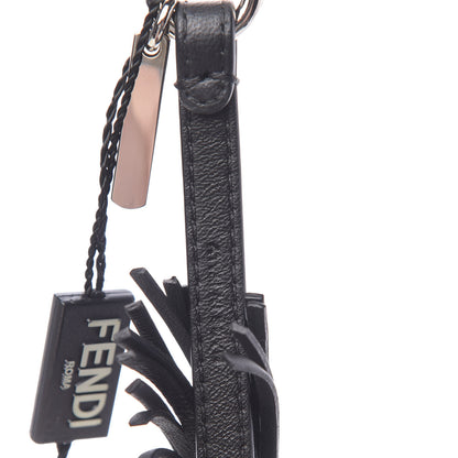 Fendi Lambskin Fox Fur Super Karlito Pom Pom Bag Charm Black White 3 of 3