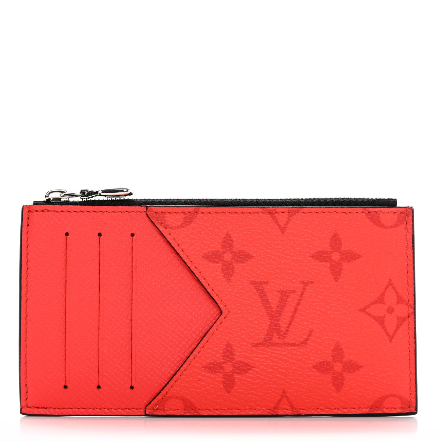 Louis Vuitton Taigarama Coin Card Holder Fire Red 1 of 8