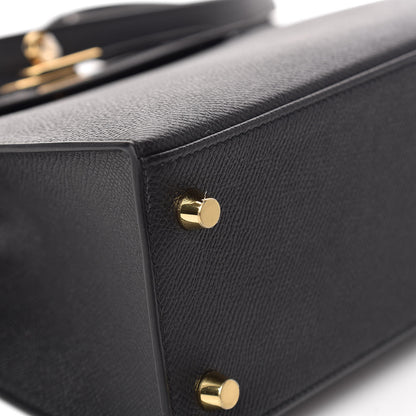 Hermes Epsom Kelly Sellier 25 Black 7 of 35