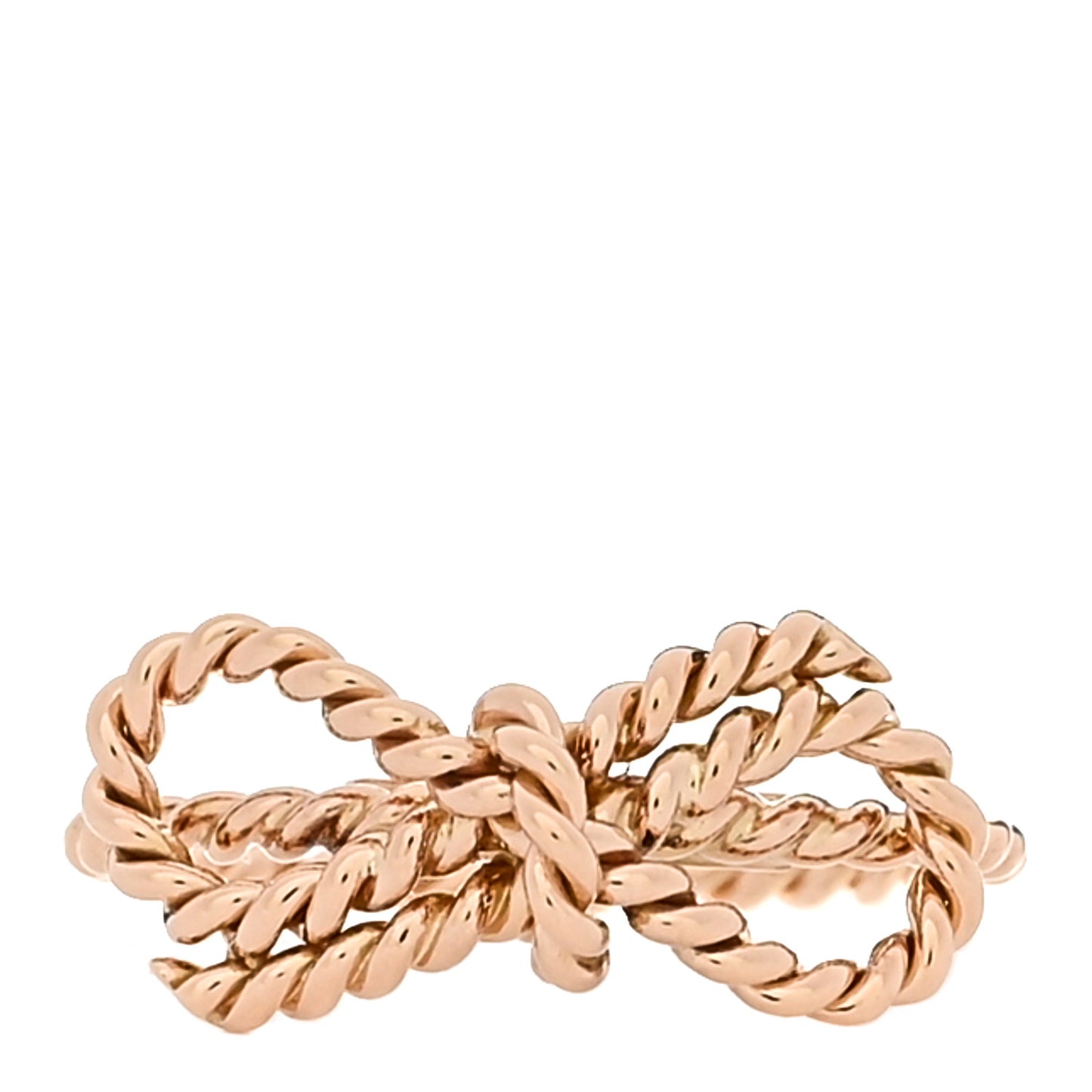 18K Rose Gold Twist Bow Ring 49 5
