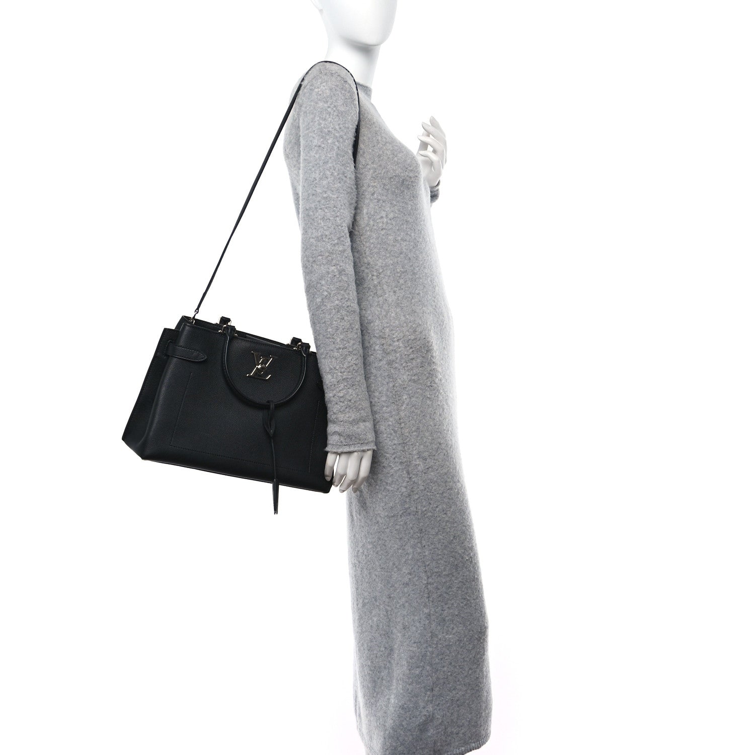Louis Vuitton Calfskin Lockme Day Black 2 of 9