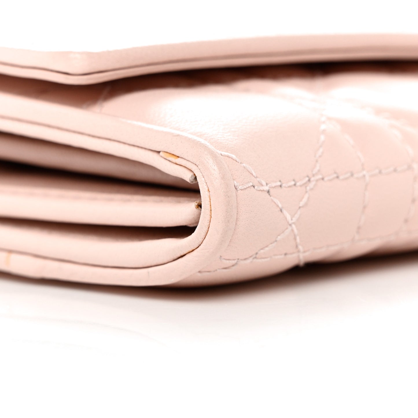 Lambskin Cannage Lady Dior Rendezvous Wallet On Chain Light Pink