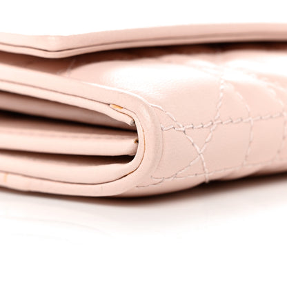 Christian Dior Lambskin Cannage Lady Dior Rendezvous Wallet On Chain Light Pink 9 of 14
