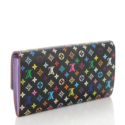 Louis Vuitton Monogram Multicolor Sarah Wallet Black Violet 3 of 7