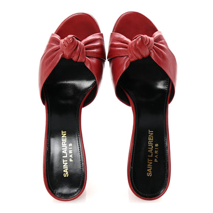 Saint Laurent Lambskin Bianca Mules 37 Red 2 of 10