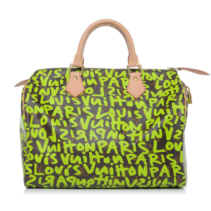 Louis Vuitton Monogram Graffiti Speedy 30 Green 1 of 7