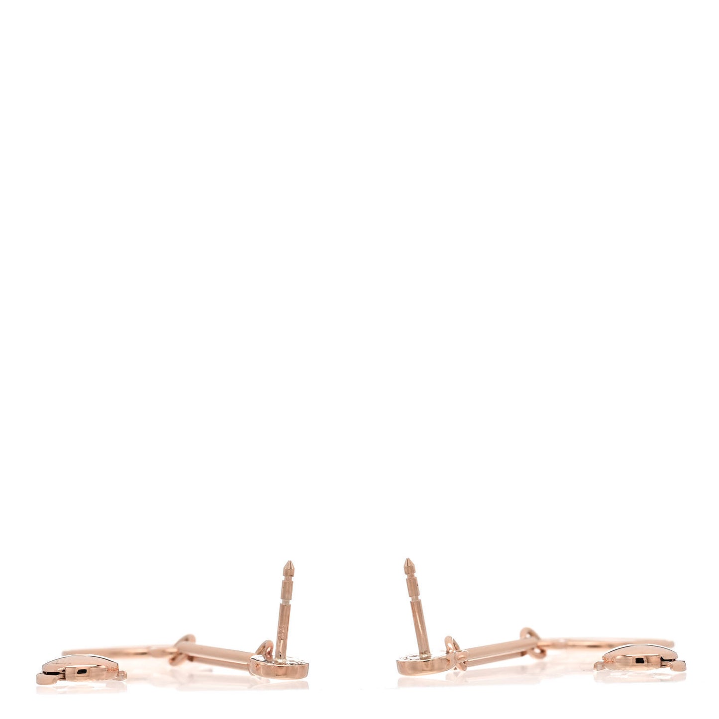 18K Rose Gold PM Ex-Libris Drop Earrings