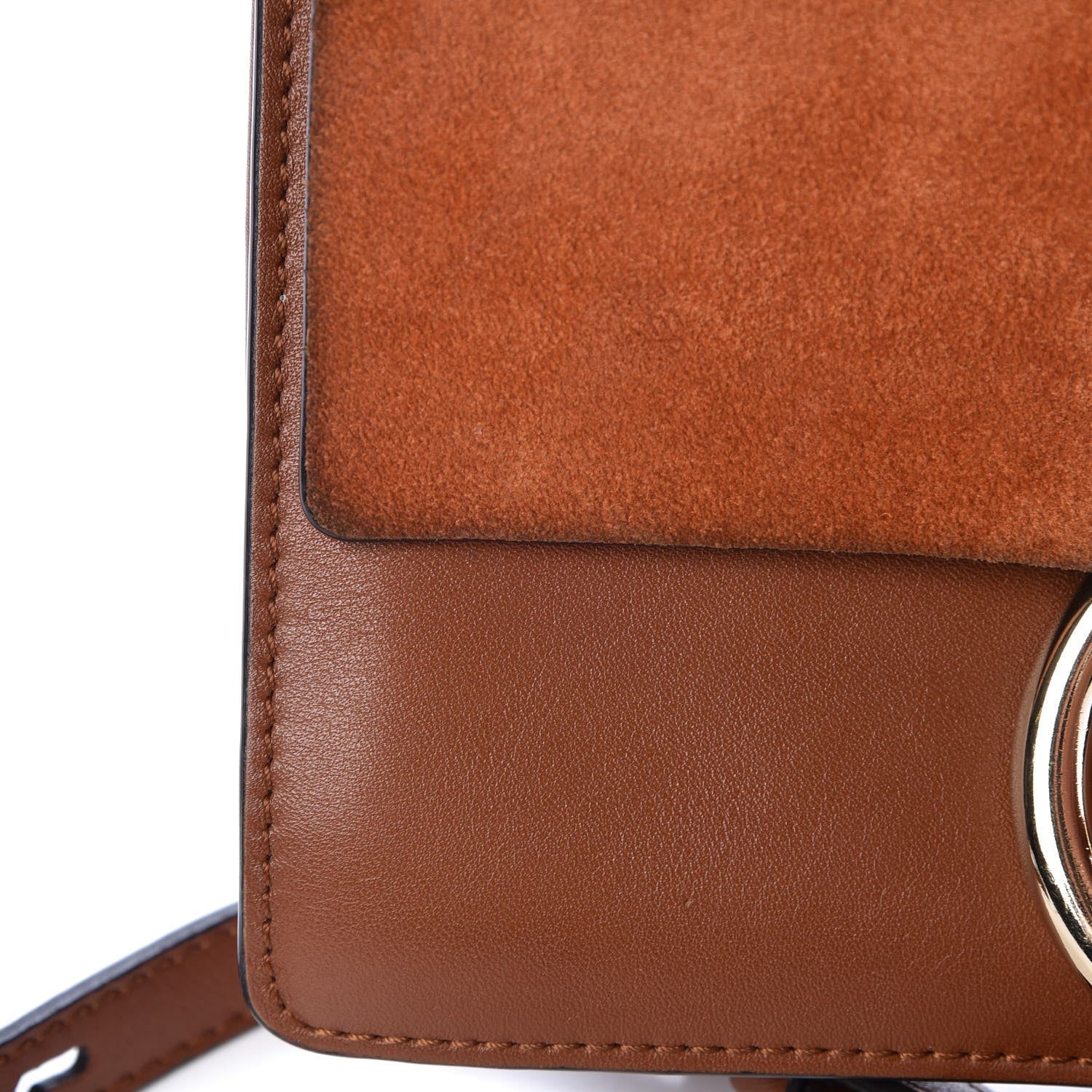 Chloe Suede Calfskin Small Faye Shoulder Bag Tobacco 8 of 10