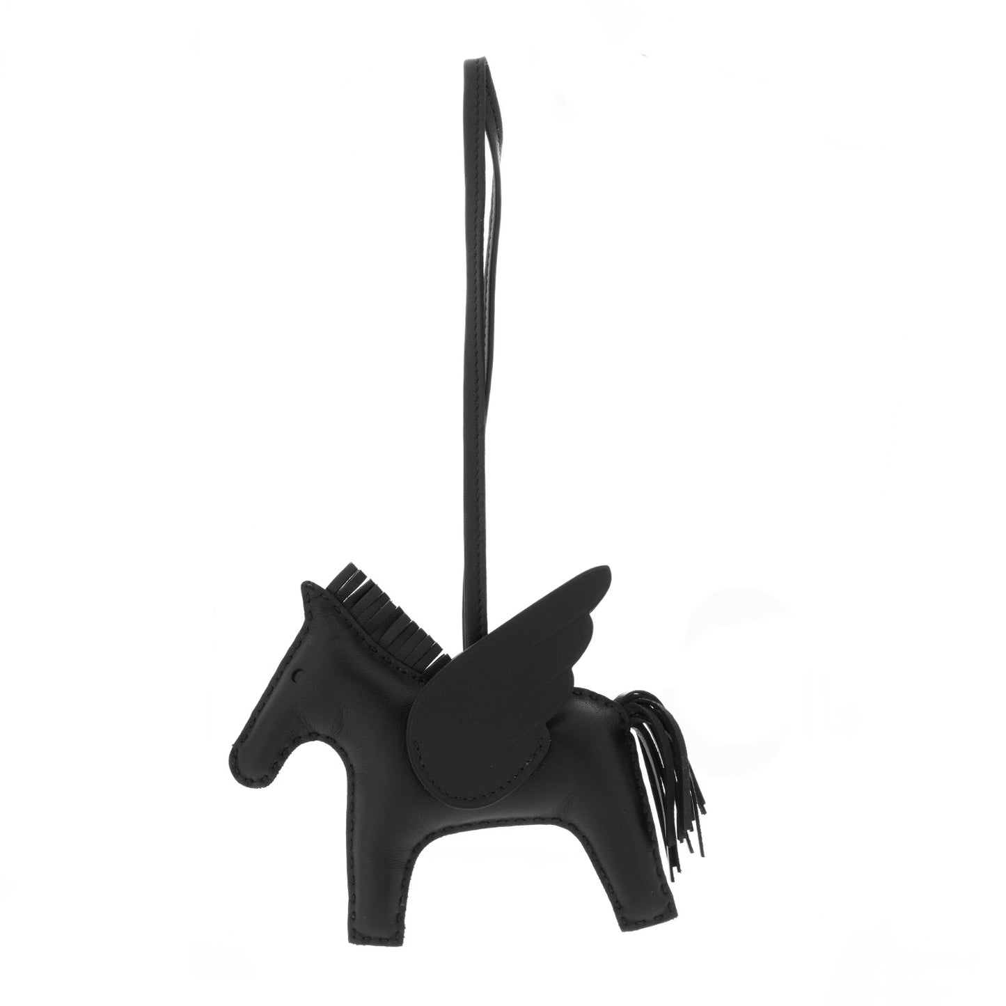 Milo Lambskin Grigri Rodeo Horse Bag Charm MM So Black