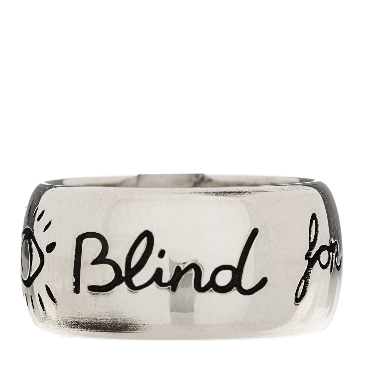 Sterling Silver Wide Blind for Love Band Ring 48 4.5