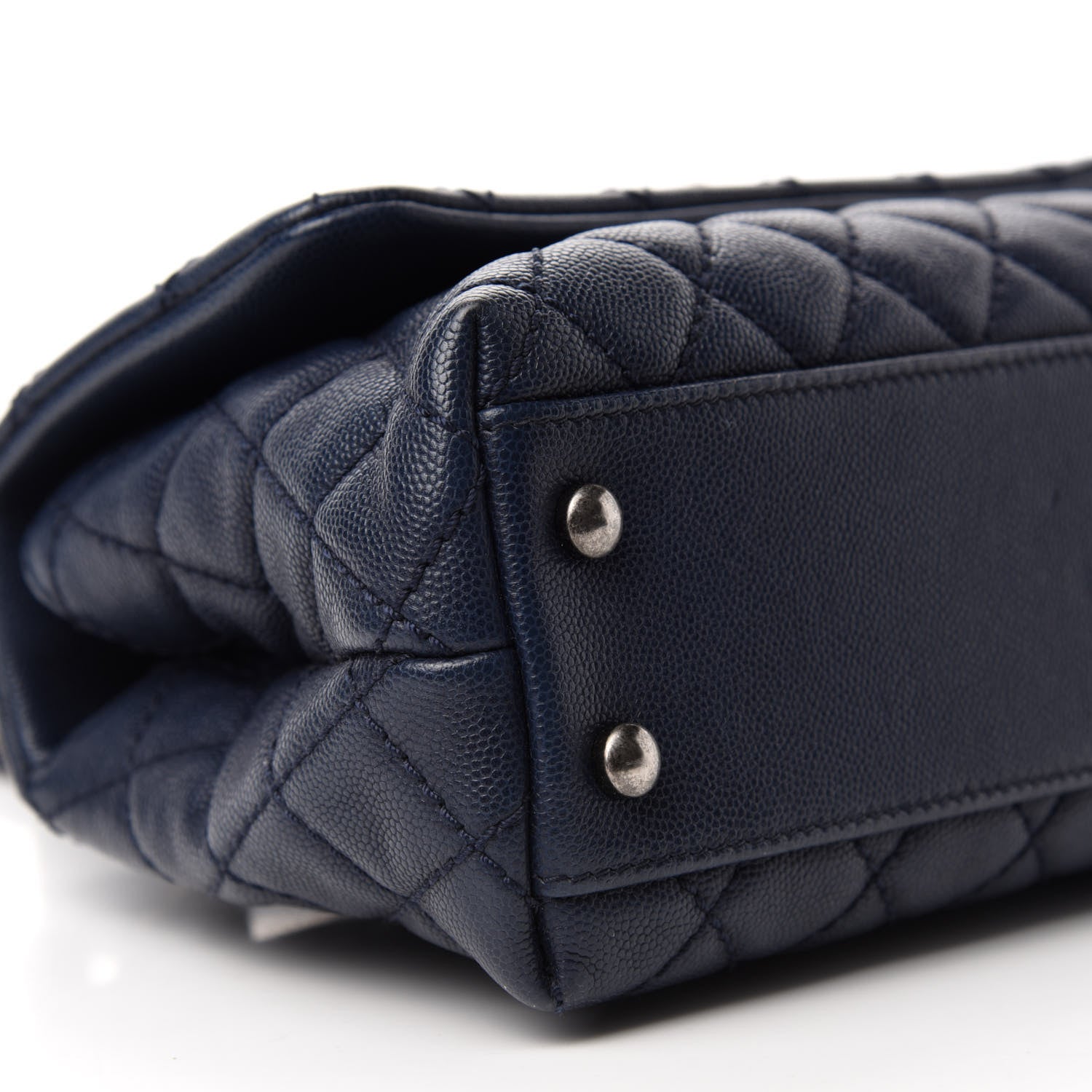 Chanel Caviar Quilted Mini Coco Handle Flap Navy Blue 6 of 12
