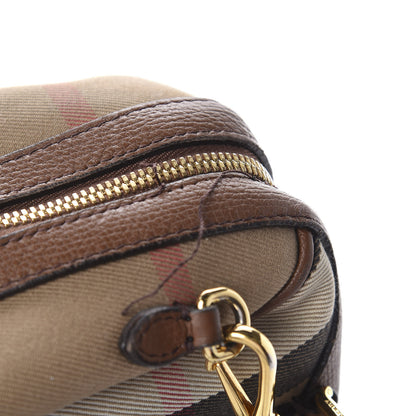 Burberry House Check Derby Calfskin Small Alchester Bowling Bag Tan 10 of 10