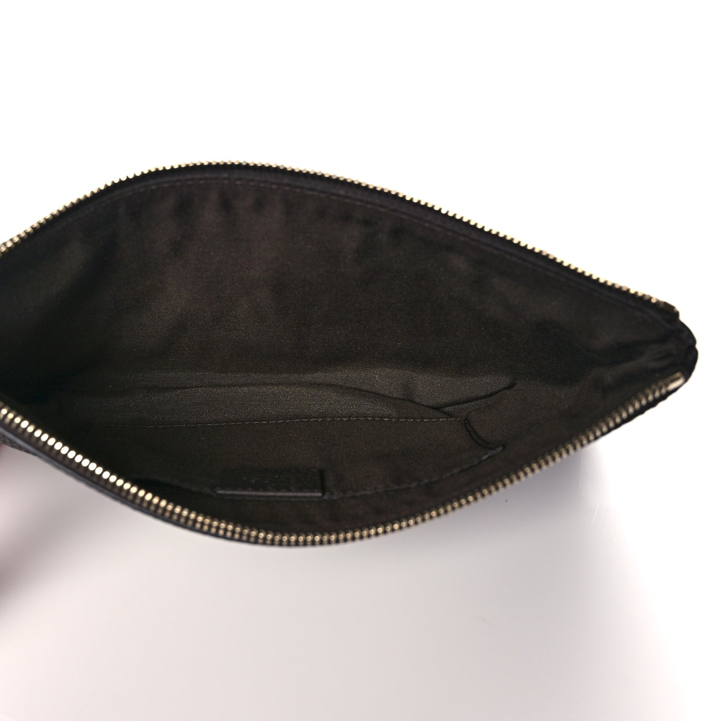 Pebbled Calfskin Large Bamboo Clutch Dark Brown