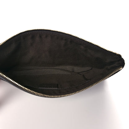 Gucci Pebbled Calfskin Large Bamboo Clutch Dark Brown 5 of 8