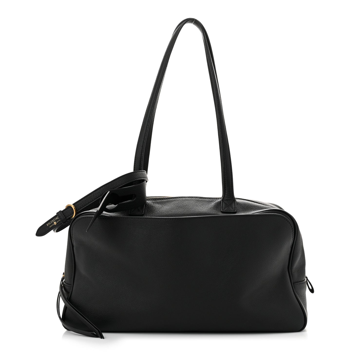 Grained Calfskin Medium Carrie Bowling Bag Black