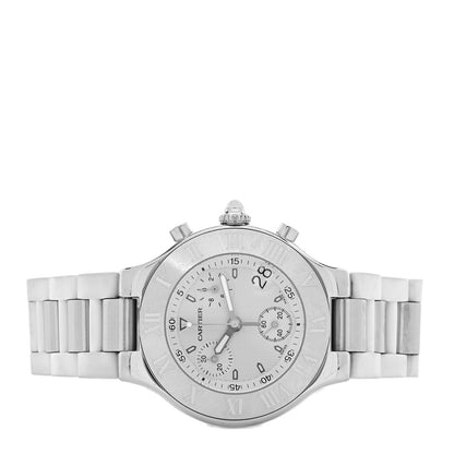 Cartier Stainless Steel Rubber 38mm Must 21 Chronoscaph Quartz Watch 2 of 5