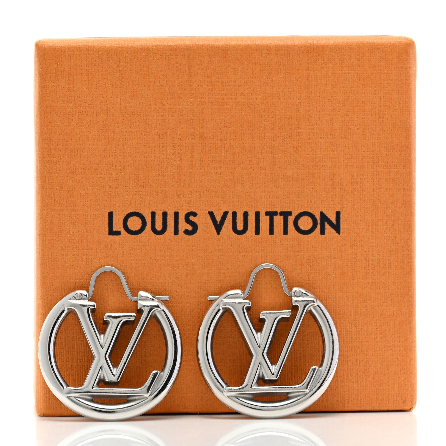 Louis Vuitton Palladium Small Louise Hoop Earrings Silver 5 of 5