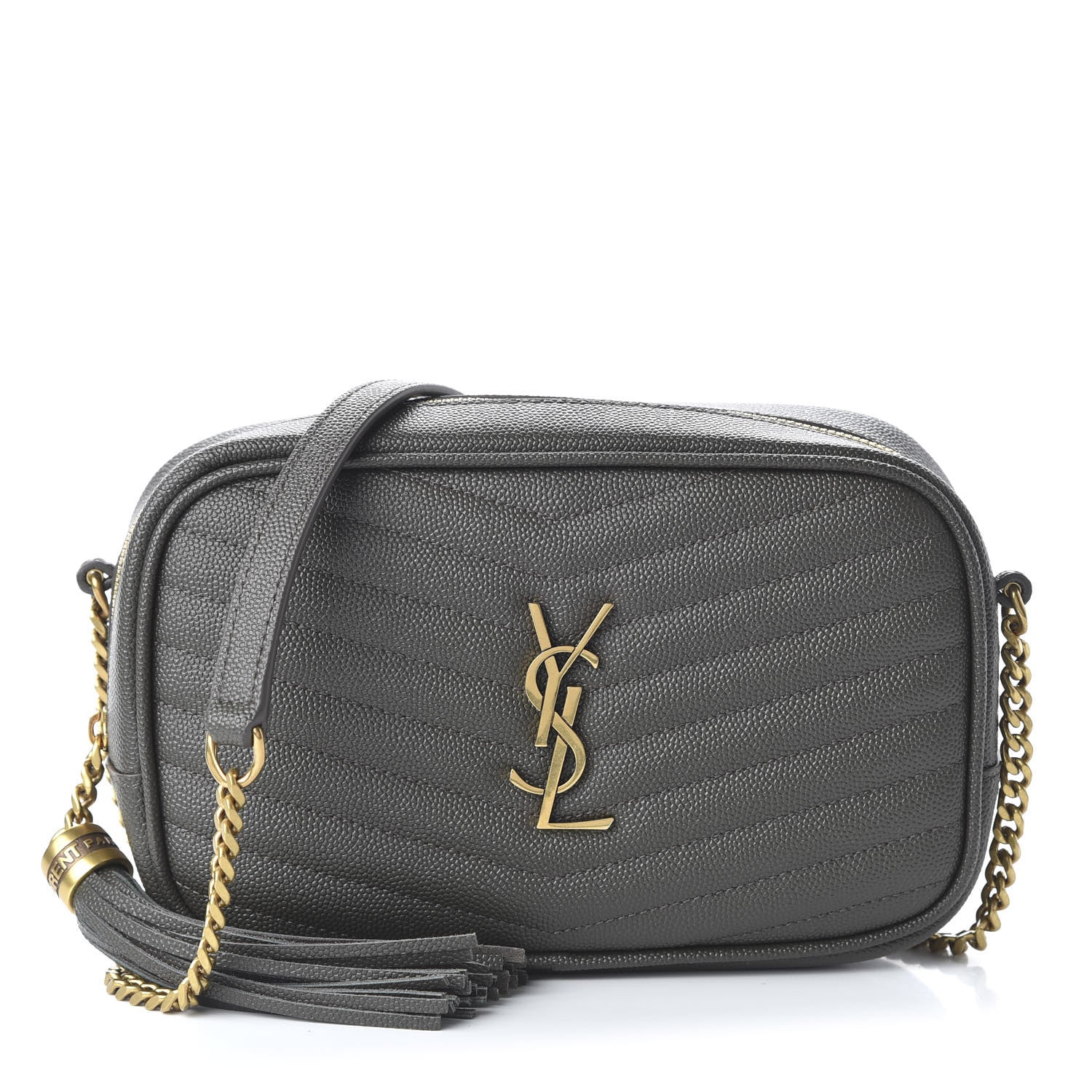 Saint Laurent Grain De Poudre Matelasse Monogram Mini Lou Camera Bag Pebble 1 of 11