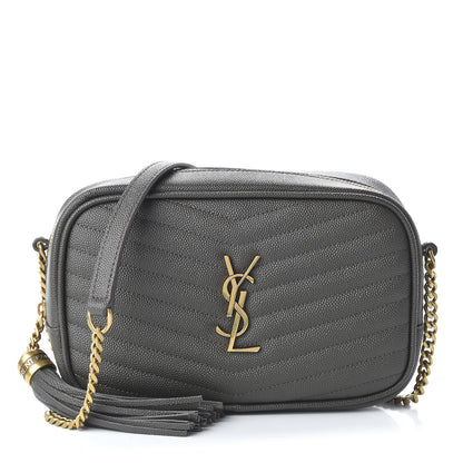 Saint Laurent Grain De Poudre Matelasse Monogram Mini Lou Camera Bag Pebble 1 of 11
