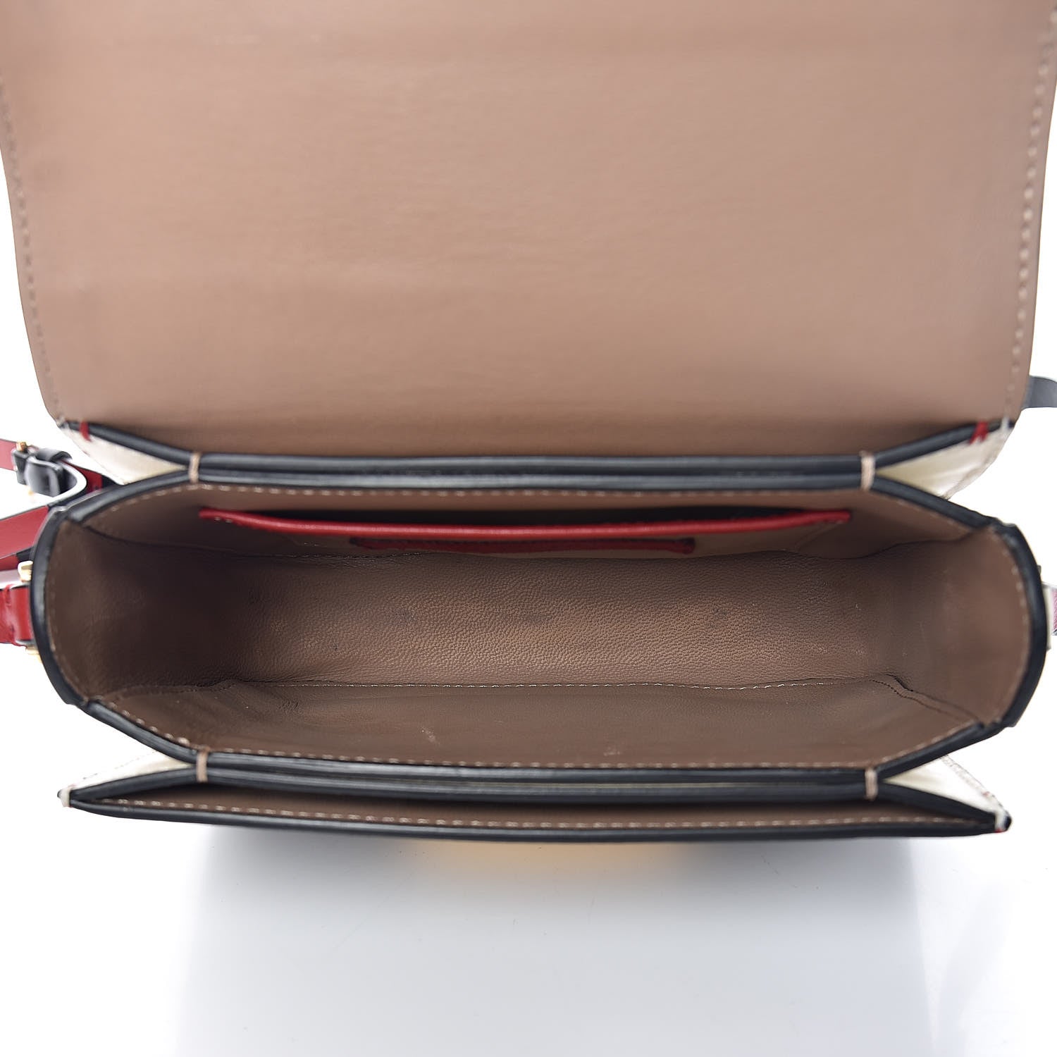 Valentino Garavani Calfskin Mini Rivet Colorblock Shoulder Bag Black Red 5 of 16