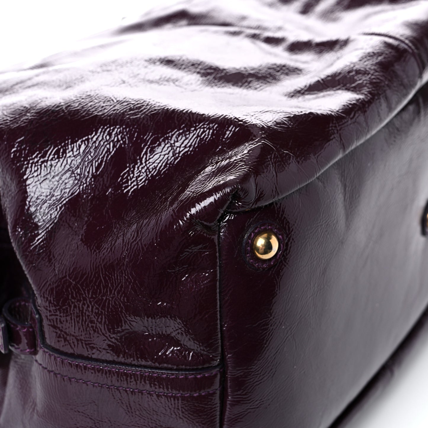 Textured Patent Medium Easy Sac Purple