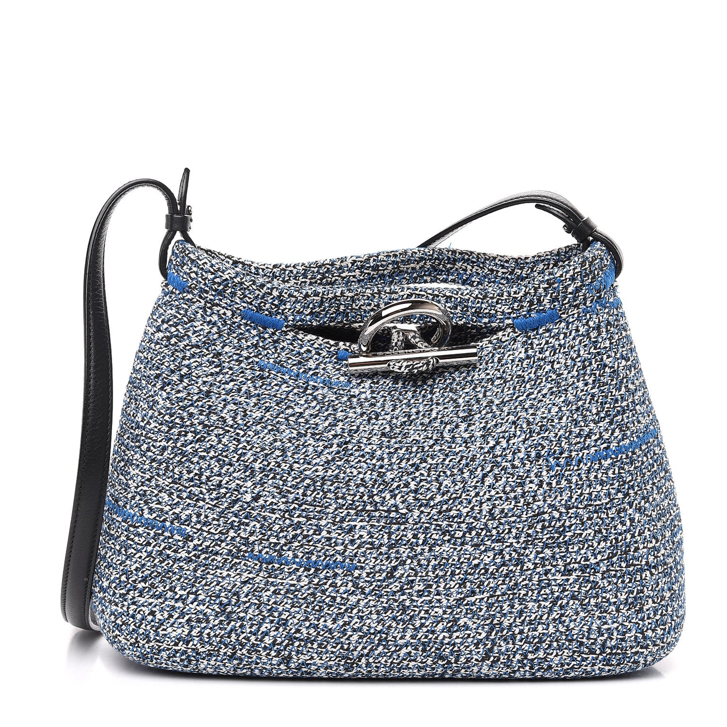 Tweed Toggle Convertible Tote Bleu