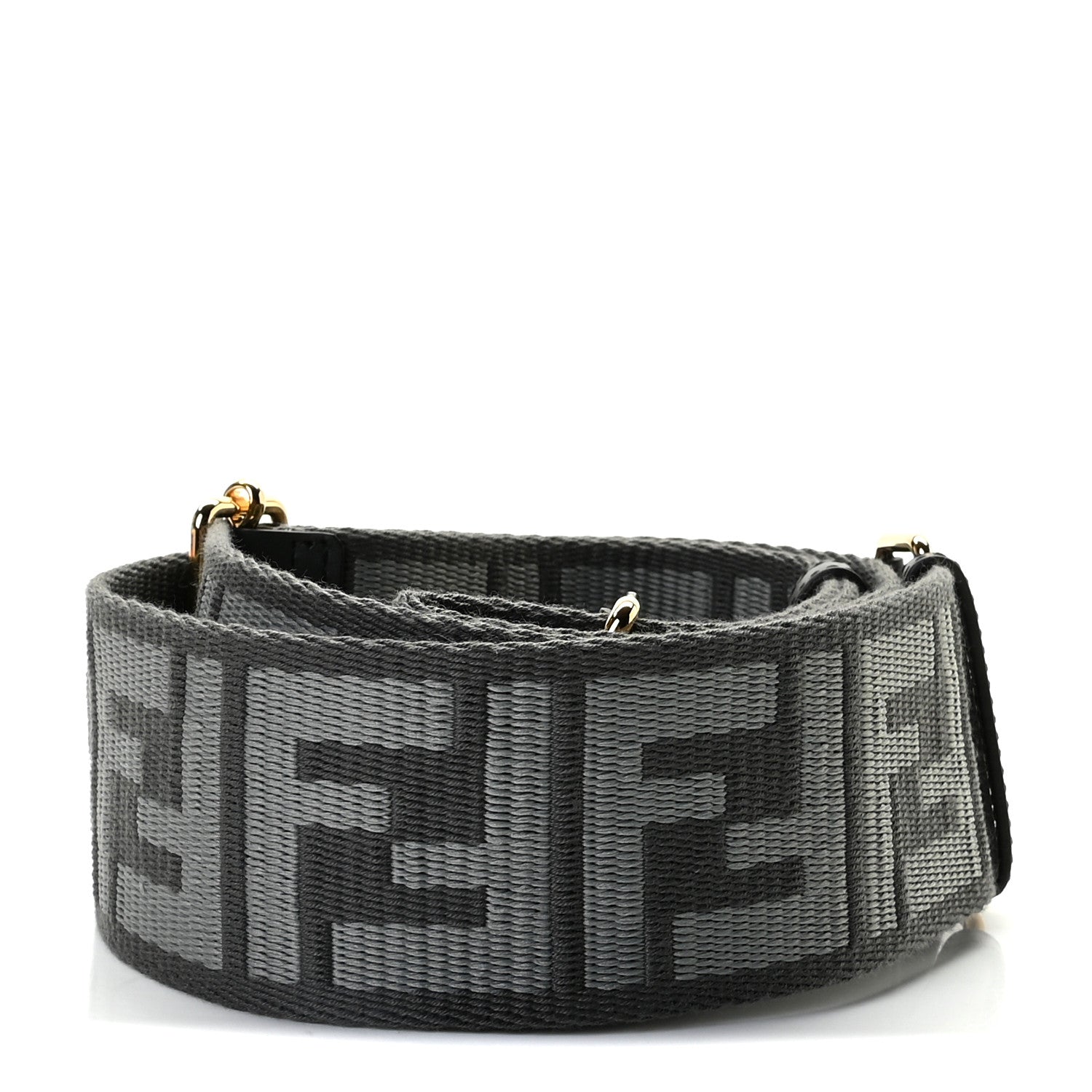 Fendi Ribbon Vitello King FF 1974 Adjustable Strap You Ghiaia Grigio Dark Asphalt 2 of 5